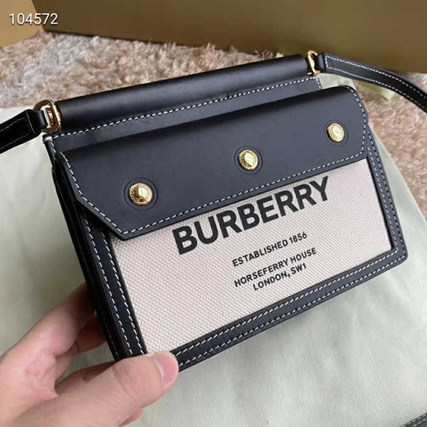 Replica New Burberry Title Horseferry Black Crossbody Bag