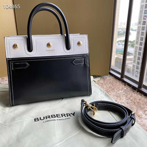 Replica New Burberry Title Vintage Cheap Black Portable Briefcase Bags