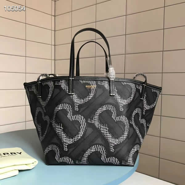 Replica New Burberry Beach Tote Discount Black Shopping Bag