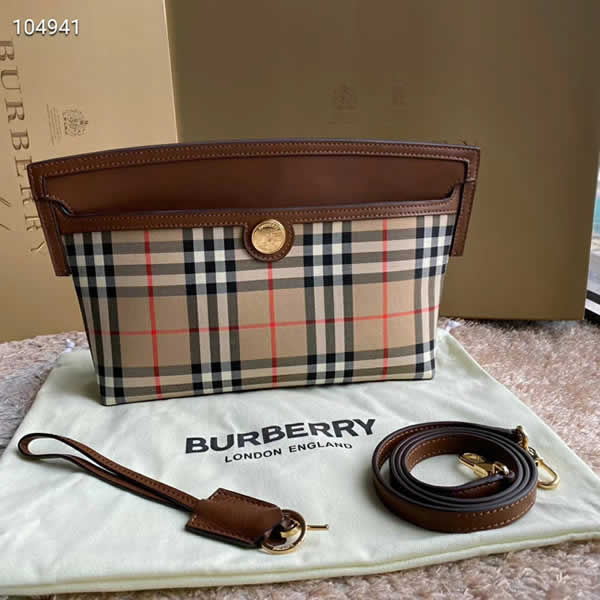 Replica New Burberry Society Vintage Cheap Brown Clutch Bags