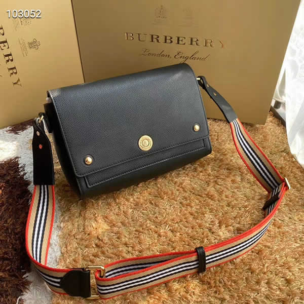 Replica New Burberry Leather High Quality Black Crossbody Flap Bag