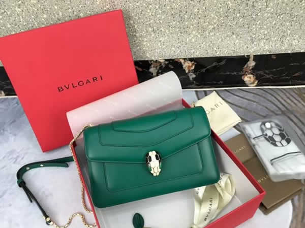 Replica Bvlgari Serpenti Forever Glossy Green Pure Copper Hardware 38102