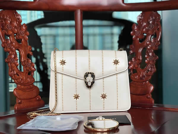 Bvlgari Serpenti Forever Handbag White Crossbody 23036 High Quality