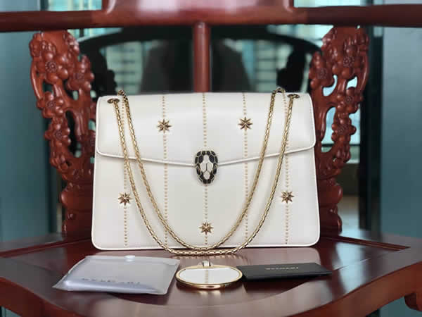 Bvlgari Serpenti Forever Handbag White Crossbody 23036 High Quality