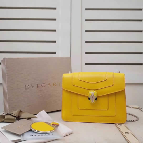 New Cheap Bvlgari Serpenti Forever Yellow Shoulder Crossbody Bag