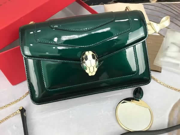 Replica Bvlgari Serpenti Forever Glossy Green Pure Copper Hardware 38102