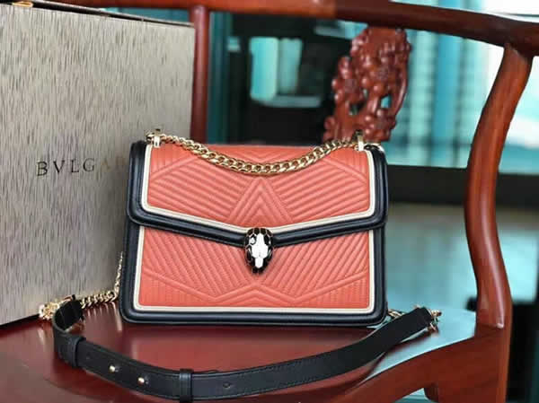 Replica Fashion Discount Red Bvlgari Serpenti Forever Handbags