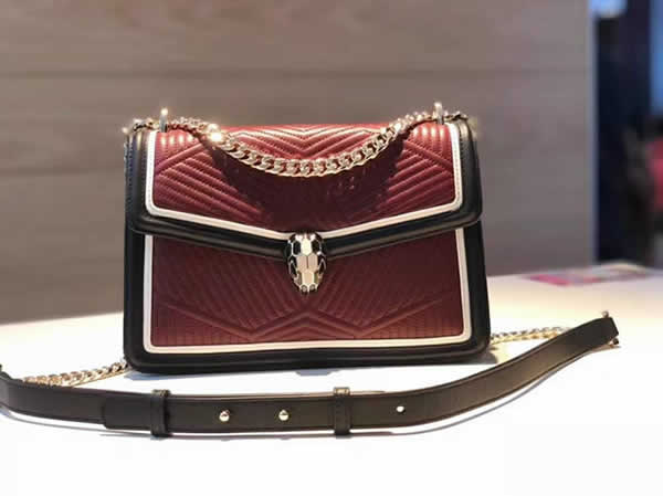 Replica Fashion Discount Brown Bvlgari Serpenti Forever Handbags