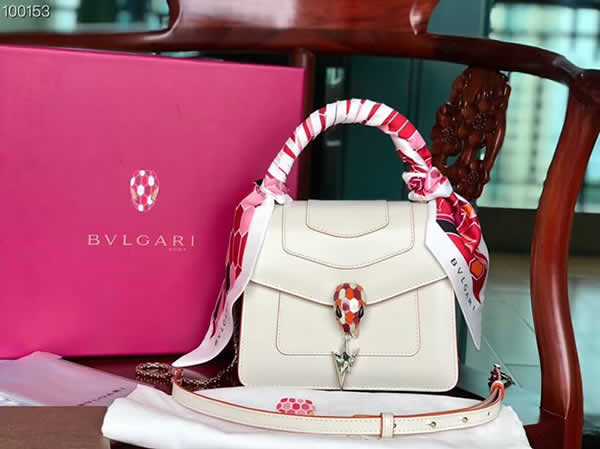 Replica Bvlgari Lightning Pendant Organizer Clutch Bag White Shoulder Bag 282016