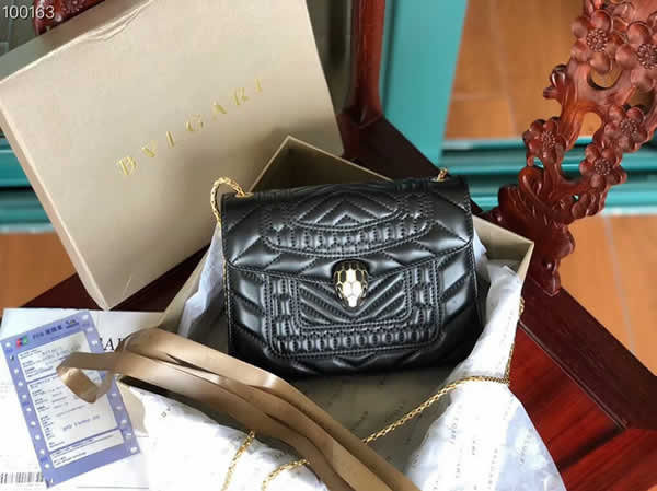 Fake Bvlgari Serpenti Forever Scaglie Black Flap Bag 282012