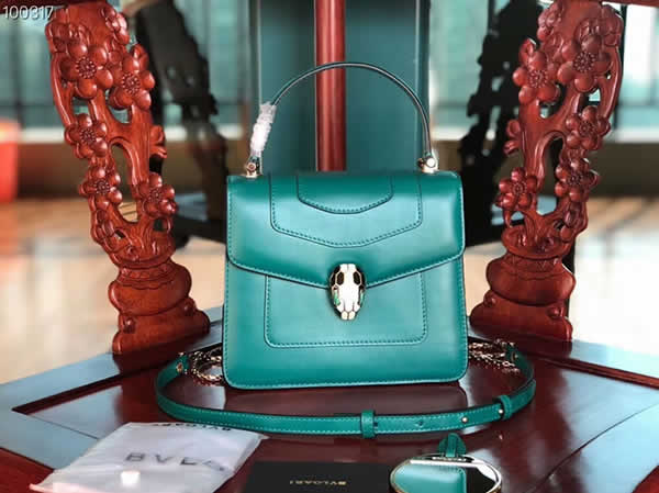 Replica Bvlgari Serpenti Forever Pop-Heart Green Flap Bag 22016