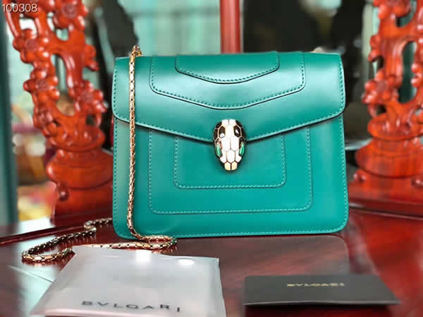 Fake Discount Bvlgari Serpenti Forever Green Flap Bag 22012