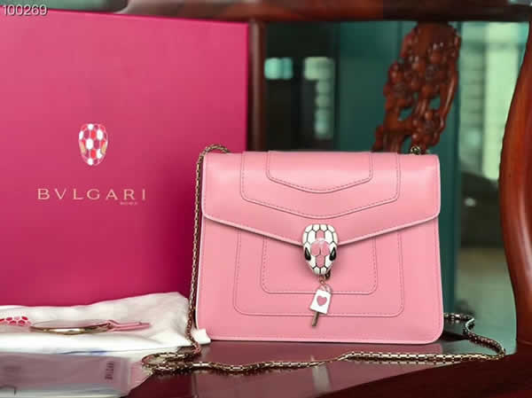 Fake Cheap Bvlgari Serpenti In Love Pink Flap Bag