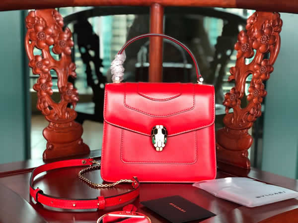 Bvlgari Serpenti Forever Pop-Heart Red Flap Bag Shoulder Bag 22016