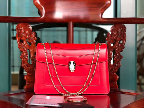 Bvlgari Serpenti Forever Pop-Heart Red Flap Bag Shoulder Bag