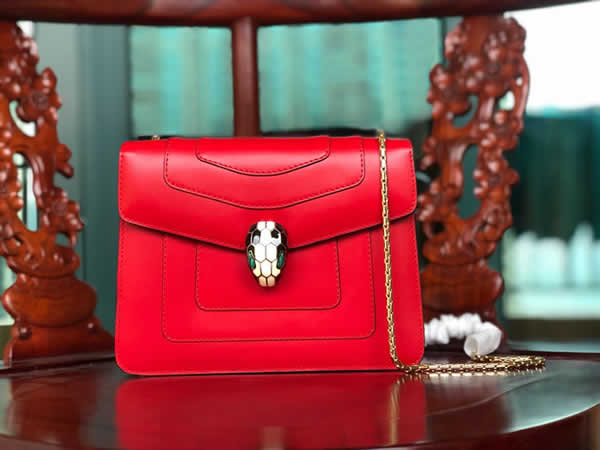 Bvlgari Serpenti Forever Serpenti Red Flap Bag Crossbody Bag 22012