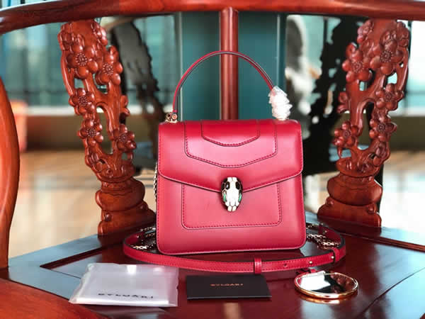 Bvlgari Serpenti Forever Pop-Heart Rose Red Flap Bag Shoulder Bag 22016