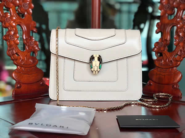 Bvlgari Serpenti Forever Serpenti White Flap Bag Crossbody Bag 22012