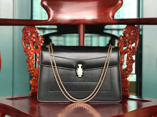 Bvlgari Serpenti Forever Pop-Heart Black Flap Bag Shoulder Bag