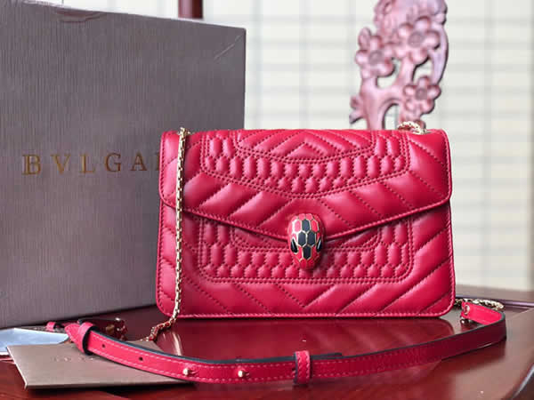 Bvlgari Serperti Forever Scaglie Red Flap Bag Shoulder Bag 22013