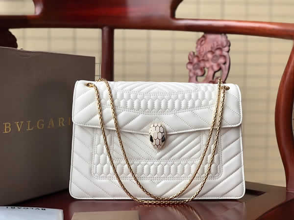 Bvlgari Serperti Forever Scaglie Flap Bag White Shoulder Bag 22013