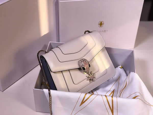 Bvlgari Serpenti White Tote Shoulder Crossbody Bag 282301