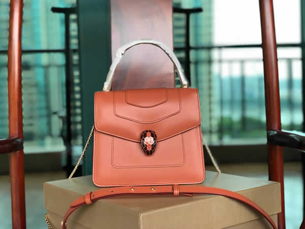 Replica Bvlgari Serpenti Forever Orange Flap Shoulder Bag 282016