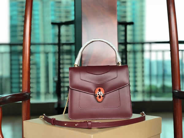 Replica Bvlgari Serpenti Forever Dark Red Flap Shoulder Bag 282016