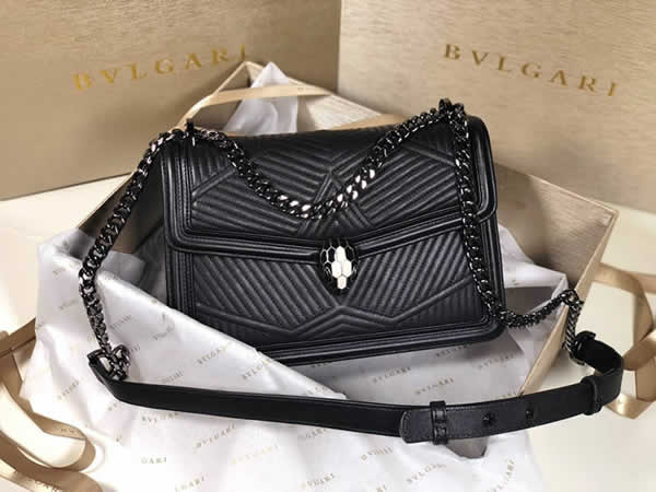 Fake Fashion Bvlgari Serpenti Forever Black Shoulder Bag 286629