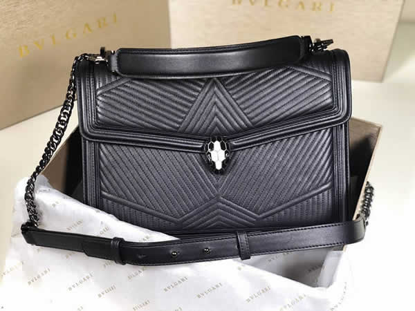 Designer Bvlgari Serpenti Forever Black Handbag Shoulder Bag 286628