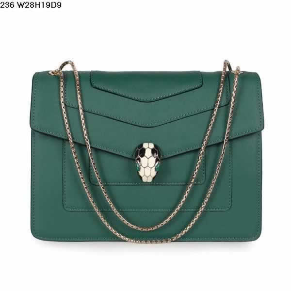 Replica Bvlgari Serpenti GM Bag Calfskin Leather in Green