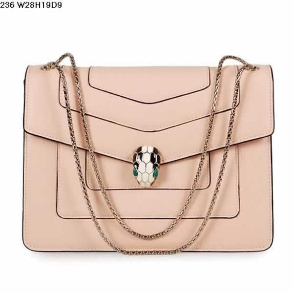 Replica Bvlgari Serpenti GM Bag Calfskin Leather in Pink