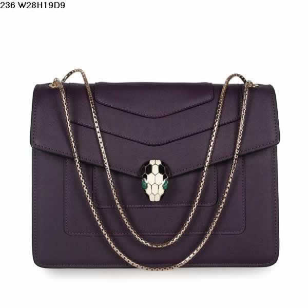 Replica Bvlgari Serpenti GM Bag Calfskin Leather in Purple