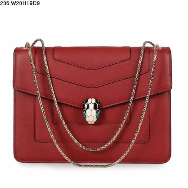 Replica Bvlgari Serpenti GM Bag Calfskin Leather in Red