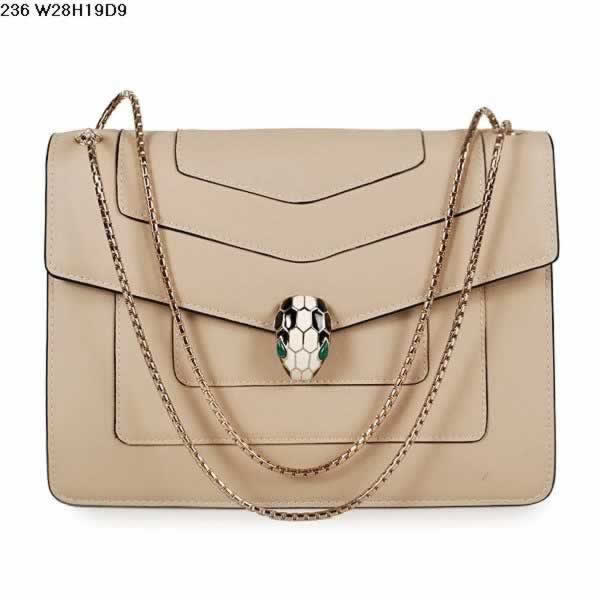 Replica Bvlgari Serpenti GM Bag Calfskin Leather in Apricot