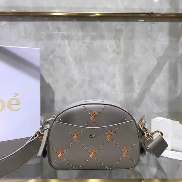 2019 Chloe Signature Casual Studded Khaki Shoulder Crossbody Bag