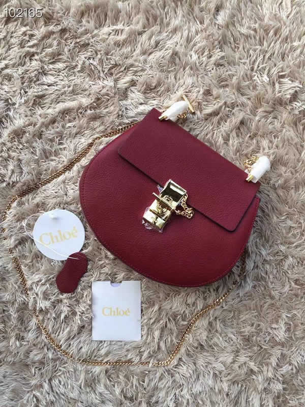 2019 Chloe Drew Red Flap Crossbody Bag With High Quality
