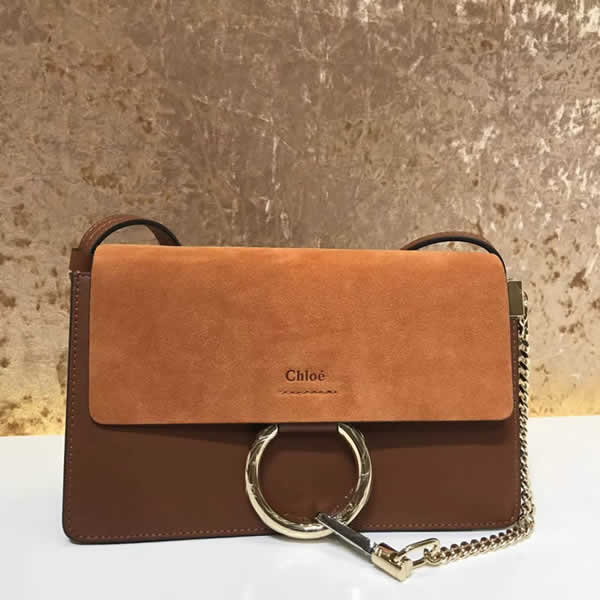 2019 Chloe Faye Bag Brown Flap One Shoulder Crossbody Bag