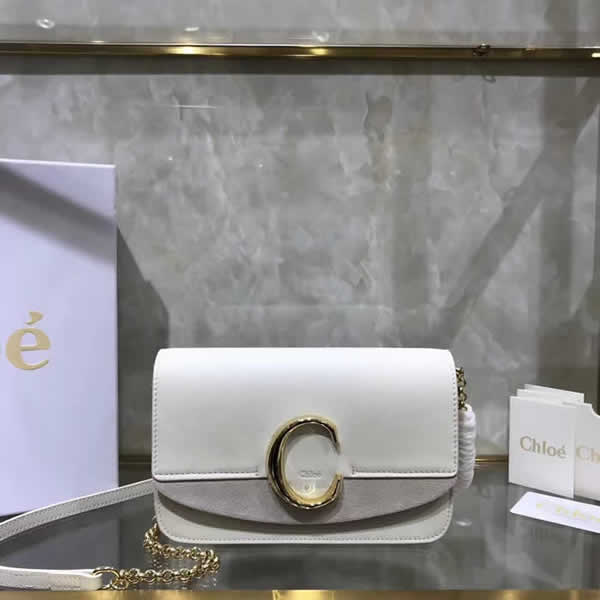 Replica Discount New Chloe White Flap Shoulder Bag High Quality