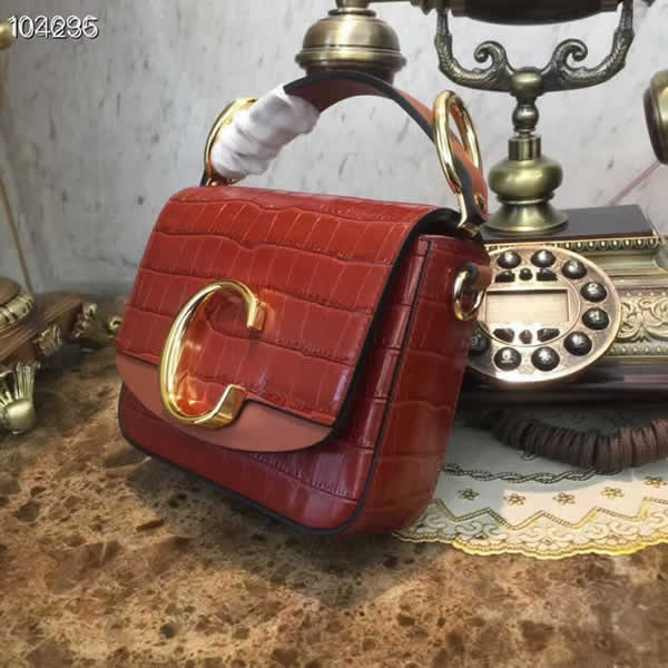 Fashion Cheap Fake Chloe C Bag Red Flap Crossbody Bag