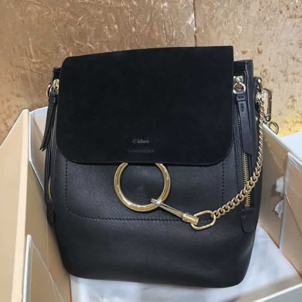 Replica Discount Black Chloe Faye Backpack Cheap Handbags High Quality 1192 