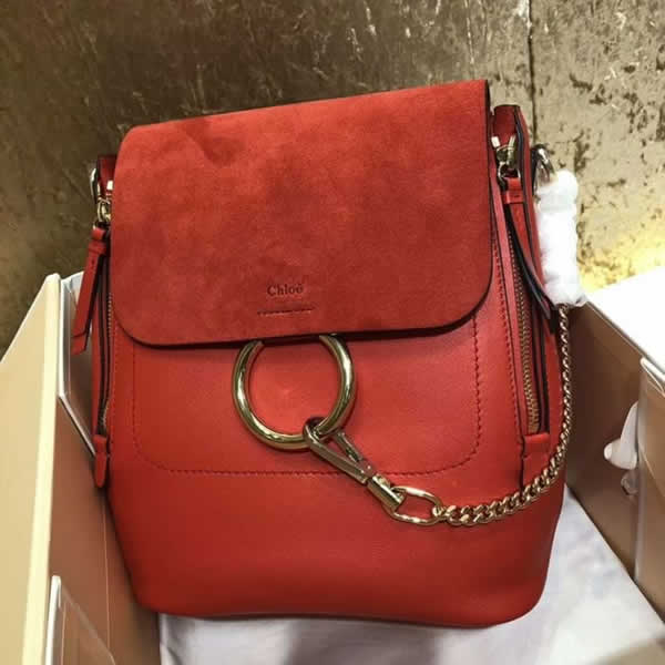 Replica Discount Red Chloe Faye Backpack Cheap Handbags High Quality 1192 