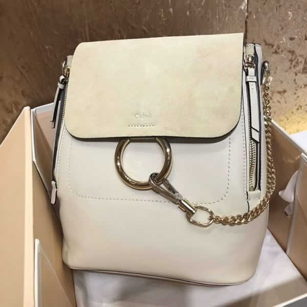 Replica Discount White Chloe Faye Backpack Cheap Handbags High Quality 1192 
