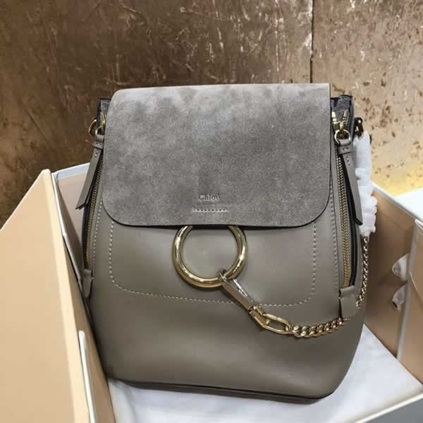 Replica Discount Grey Chloe Faye Backpack Cheap Handbags High Quality 1192 