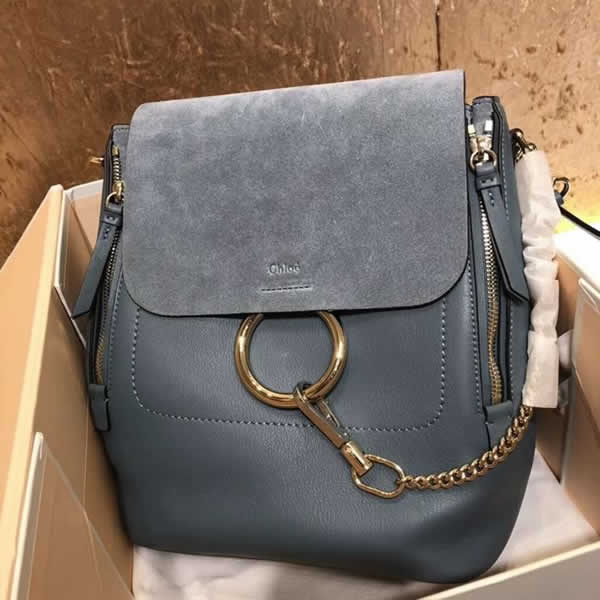Replica New Blue Chloe Faye Backpack Mini Backpack Discount Handbags 1232