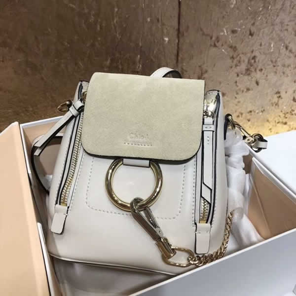 Replica New White Chloe Faye Backpack Mini Backpack Discount Handbags 1232