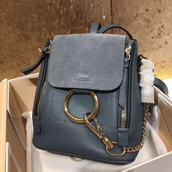 Replica New Blue Chloe Faye Backpack Mini Backpack Discount Handbags 1232