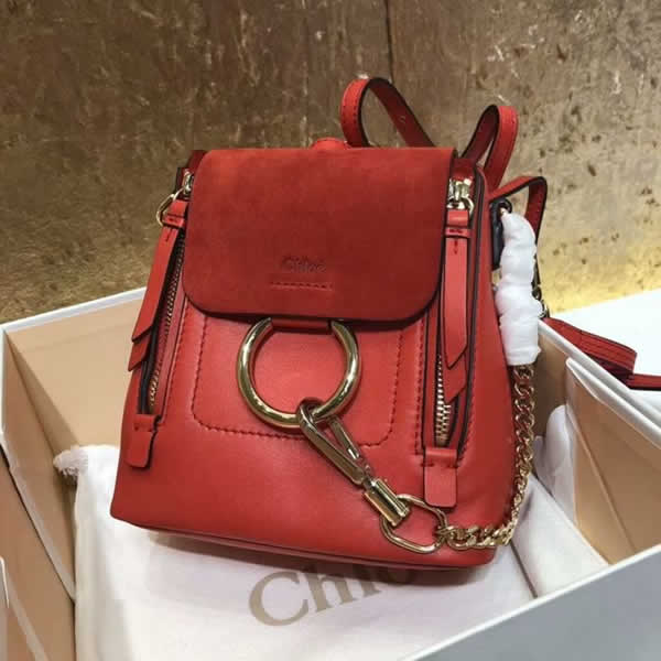 Replica New Red Chloe Faye Backpack Mini Backpack Discount Handbags 1232