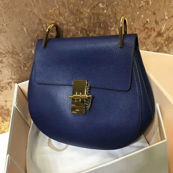 Replica New Blue Chloe Pig Bag Leather Lining Sanding Shoulder Bags