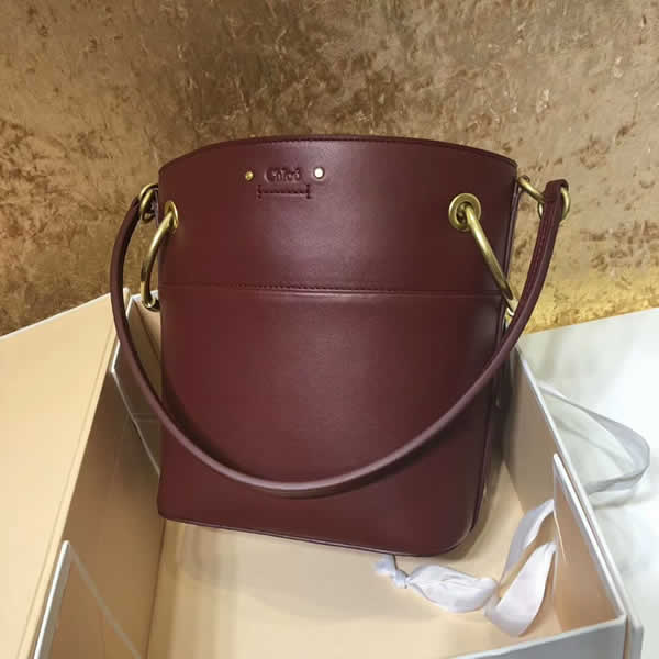 Wholesale Replica New Chloe Roy Bucket Dark Red Bags Outlet